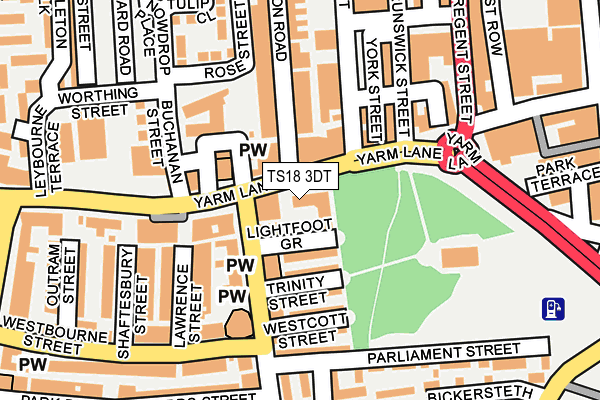 TS18 3DT map - OS OpenMap – Local (Ordnance Survey)