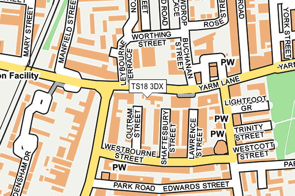 TS18 3DX map - OS OpenMap – Local (Ordnance Survey)