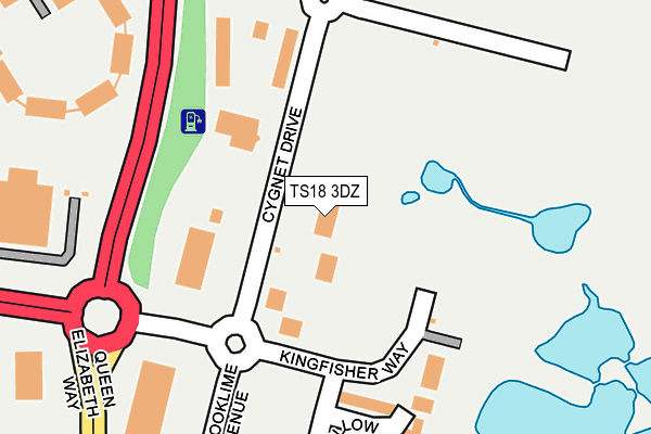 TS18 3DZ map - OS OpenMap – Local (Ordnance Survey)