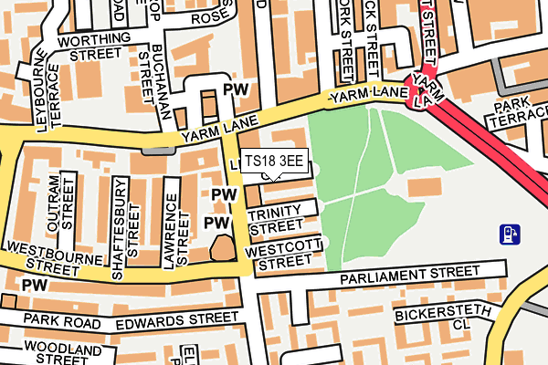 TS18 3EE map - OS OpenMap – Local (Ordnance Survey)