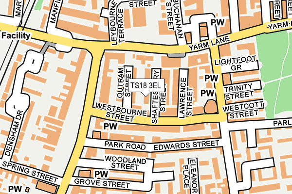 TS18 3EL map - OS OpenMap – Local (Ordnance Survey)