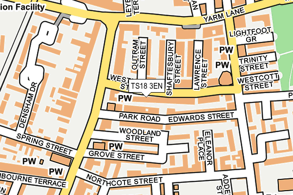 TS18 3EN map - OS OpenMap – Local (Ordnance Survey)