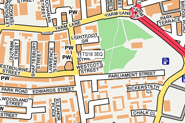 TS18 3EQ map - OS OpenMap – Local (Ordnance Survey)