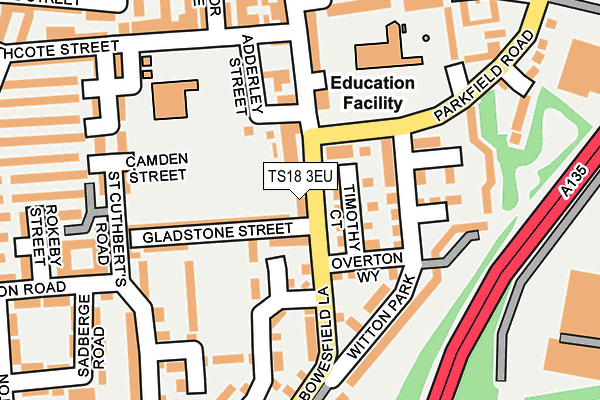 TS18 3EU map - OS OpenMap – Local (Ordnance Survey)