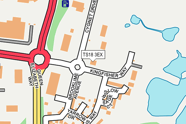 TS18 3EX map - OS OpenMap – Local (Ordnance Survey)