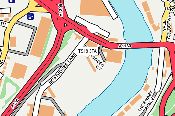 TS18 3FA map - OS OpenMap – Local (Ordnance Survey)