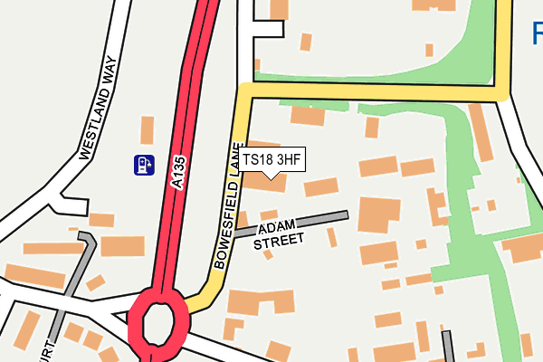 TS18 3HF map - OS OpenMap – Local (Ordnance Survey)
