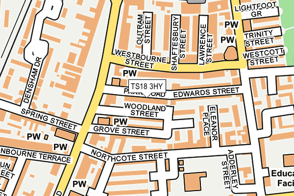 TS18 3HY map - OS OpenMap – Local (Ordnance Survey)