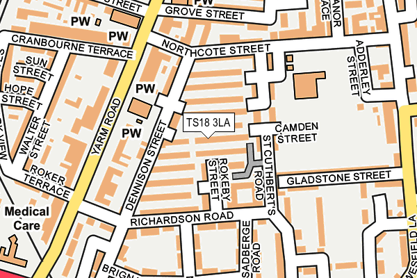 TS18 3LA map - OS OpenMap – Local (Ordnance Survey)