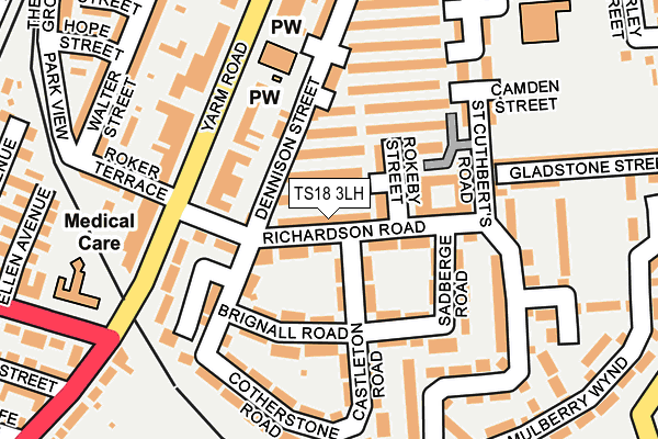 TS18 3LH map - OS OpenMap – Local (Ordnance Survey)