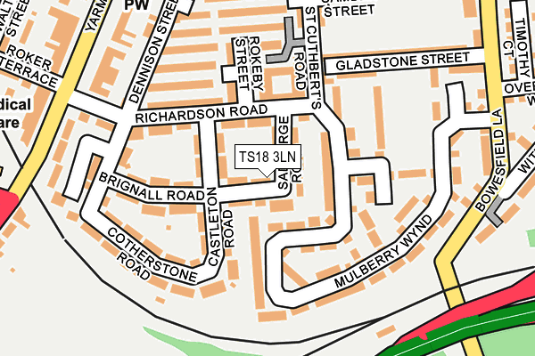 TS18 3LN map - OS OpenMap – Local (Ordnance Survey)