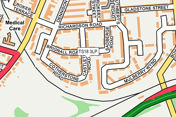 TS18 3LP map - OS OpenMap – Local (Ordnance Survey)