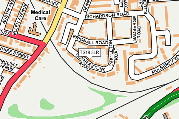 TS18 3LR map - OS OpenMap – Local (Ordnance Survey)