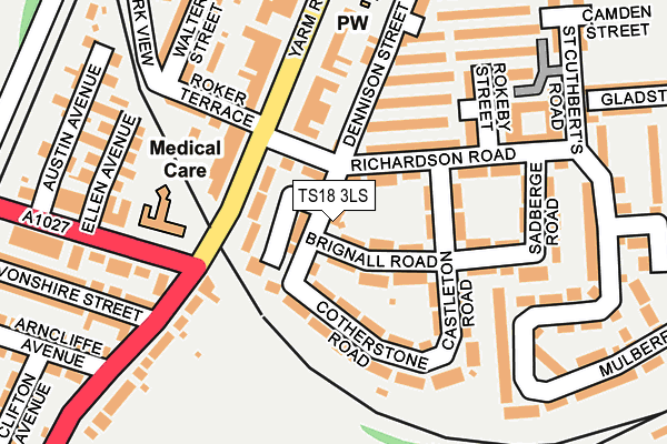 TS18 3LS map - OS OpenMap – Local (Ordnance Survey)