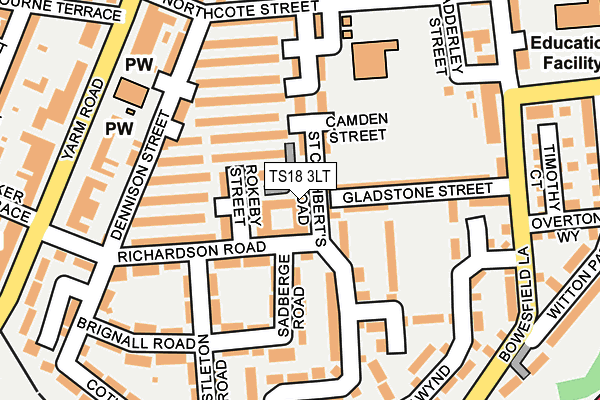 TS18 3LT map - OS OpenMap – Local (Ordnance Survey)