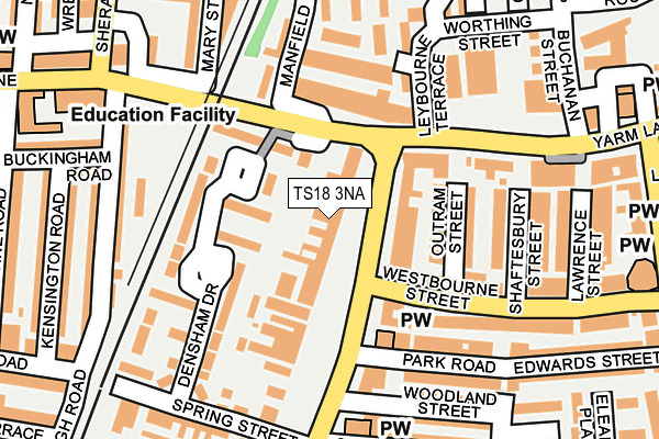 TS18 3NA map - OS OpenMap – Local (Ordnance Survey)