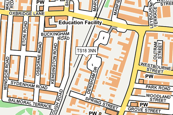 TS18 3NN map - OS OpenMap – Local (Ordnance Survey)