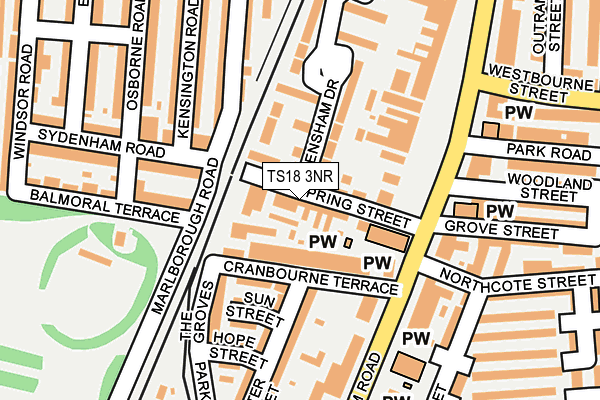 TS18 3NR map - OS OpenMap – Local (Ordnance Survey)