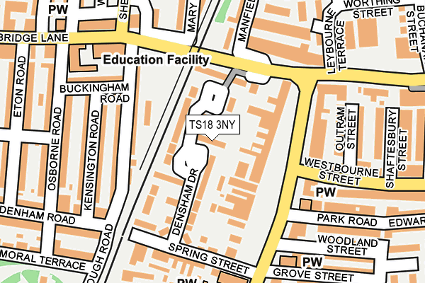 TS18 3NY map - OS OpenMap – Local (Ordnance Survey)