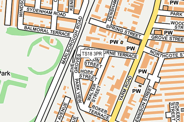 TS18 3PR map - OS OpenMap – Local (Ordnance Survey)