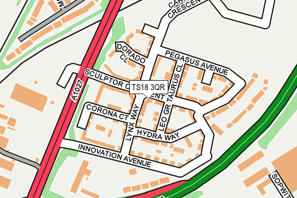 TS18 3QR map - OS OpenMap – Local (Ordnance Survey)