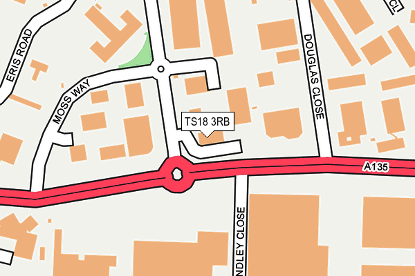 TS18 3RB map - OS OpenMap – Local (Ordnance Survey)