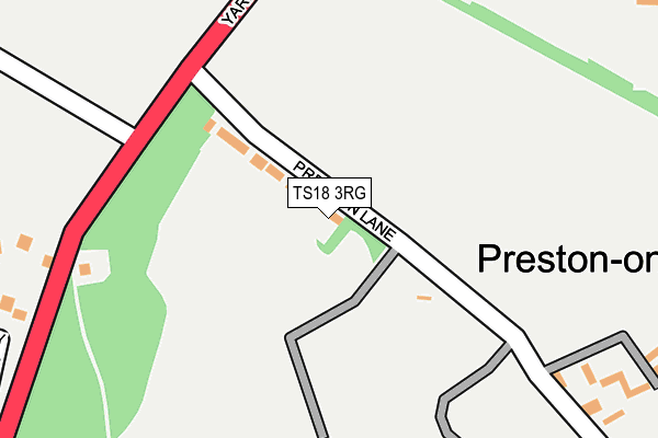 TS18 3RG map - OS OpenMap – Local (Ordnance Survey)