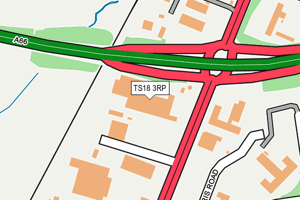 TS18 3RP map - OS OpenMap – Local (Ordnance Survey)