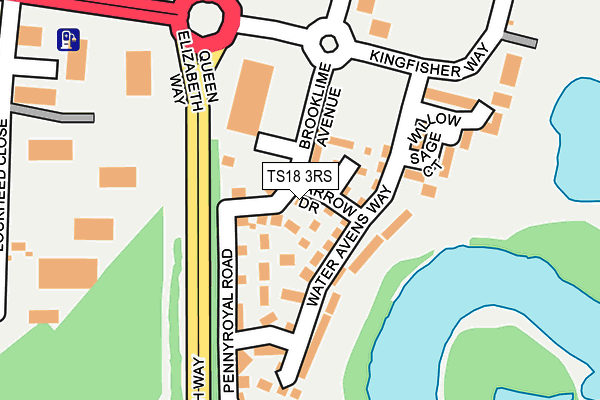 TS18 3RS map - OS OpenMap – Local (Ordnance Survey)