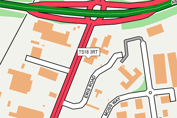 TS18 3RT map - OS OpenMap – Local (Ordnance Survey)