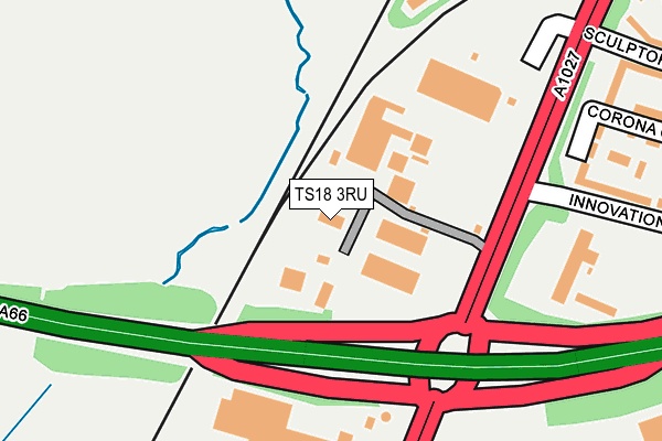 TS18 3RU map - OS OpenMap – Local (Ordnance Survey)