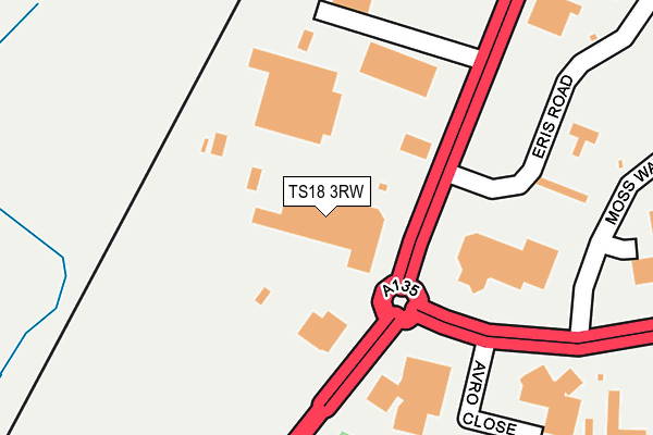 TS18 3RW map - OS OpenMap – Local (Ordnance Survey)