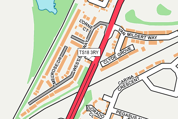 TS18 3RY map - OS OpenMap – Local (Ordnance Survey)