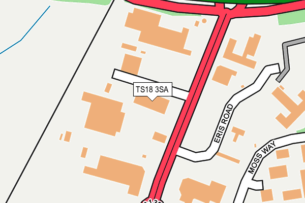 TS18 3SA map - OS OpenMap – Local (Ordnance Survey)