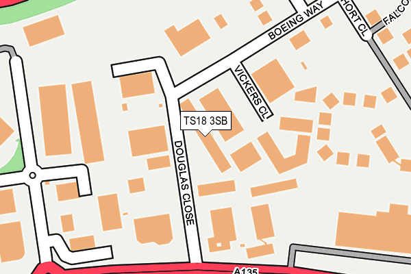 TS18 3SB map - OS OpenMap – Local (Ordnance Survey)