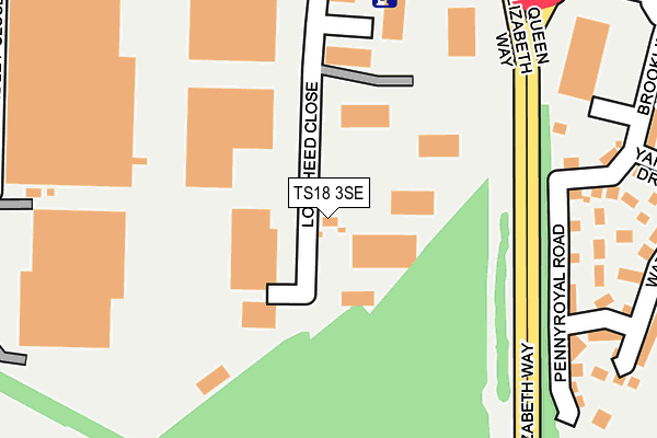 TS18 3SE map - OS OpenMap – Local (Ordnance Survey)