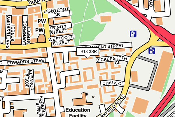 TS18 3SR map - OS OpenMap – Local (Ordnance Survey)