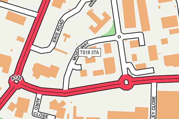 TS18 3TA map - OS OpenMap – Local (Ordnance Survey)