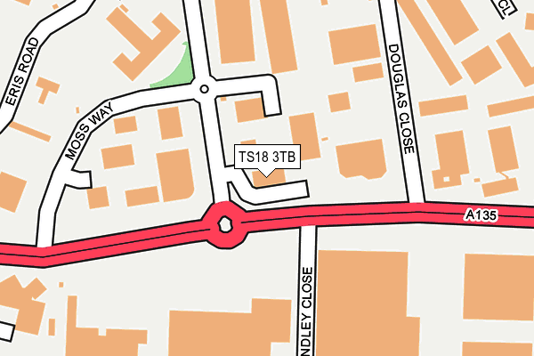 TS18 3TB map - OS OpenMap – Local (Ordnance Survey)