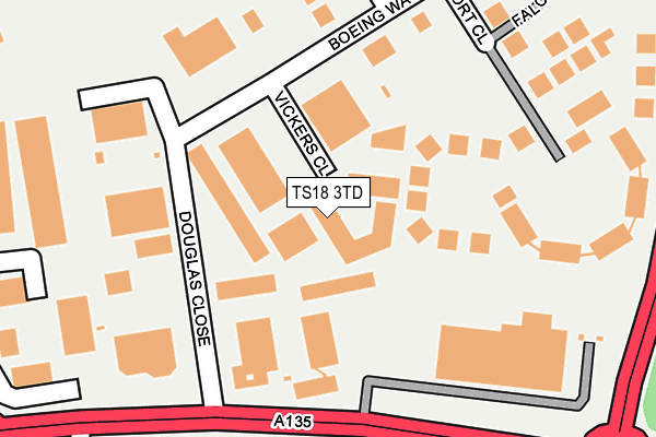 TS18 3TD map - OS OpenMap – Local (Ordnance Survey)