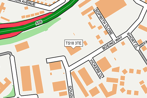 TS18 3TE map - OS OpenMap – Local (Ordnance Survey)