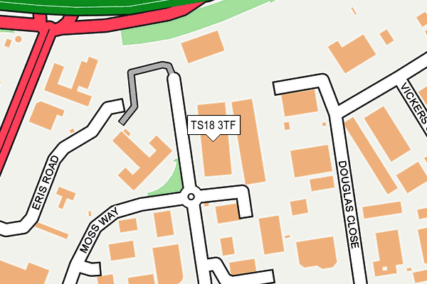 TS18 3TF map - OS OpenMap – Local (Ordnance Survey)