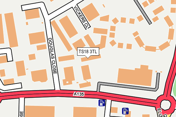 TS18 3TL map - OS OpenMap – Local (Ordnance Survey)