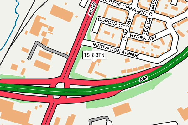 TS18 3TN map - OS OpenMap – Local (Ordnance Survey)