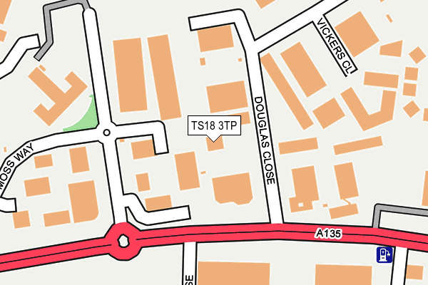 TS18 3TP map - OS OpenMap – Local (Ordnance Survey)