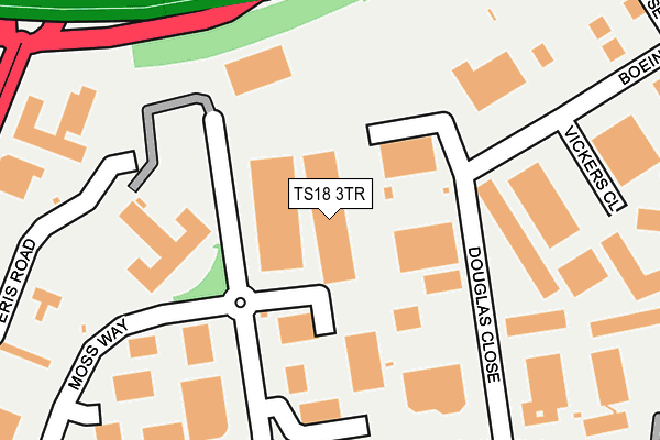 TS18 3TR map - OS OpenMap – Local (Ordnance Survey)