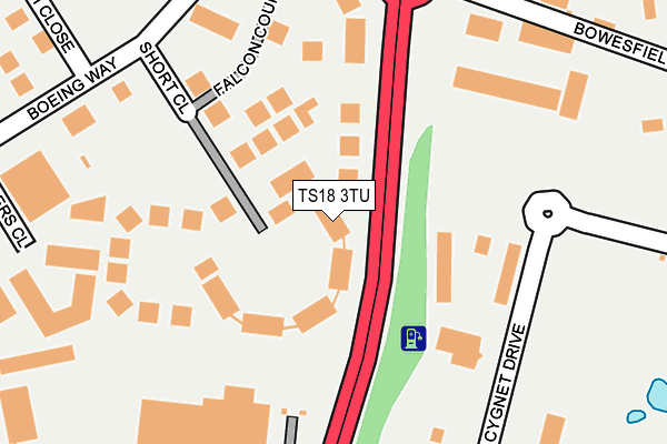 TS18 3TU map - OS OpenMap – Local (Ordnance Survey)