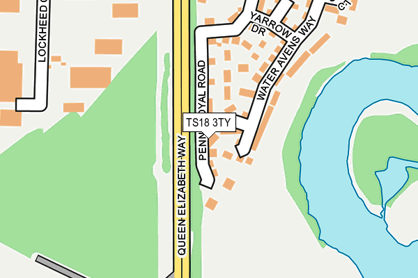 TS18 3TY map - OS OpenMap – Local (Ordnance Survey)