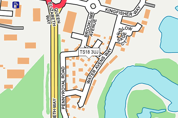 TS18 3UJ map - OS OpenMap – Local (Ordnance Survey)