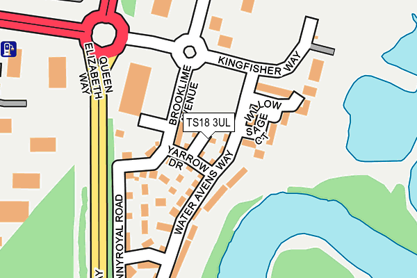 TS18 3UL map - OS OpenMap – Local (Ordnance Survey)